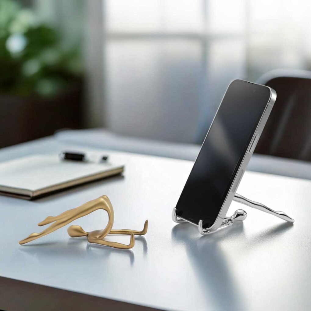 YOGA PHONE/TAB REST – Tabletop Tablet/Mobile Stand (Burnished Brass) - Image 4