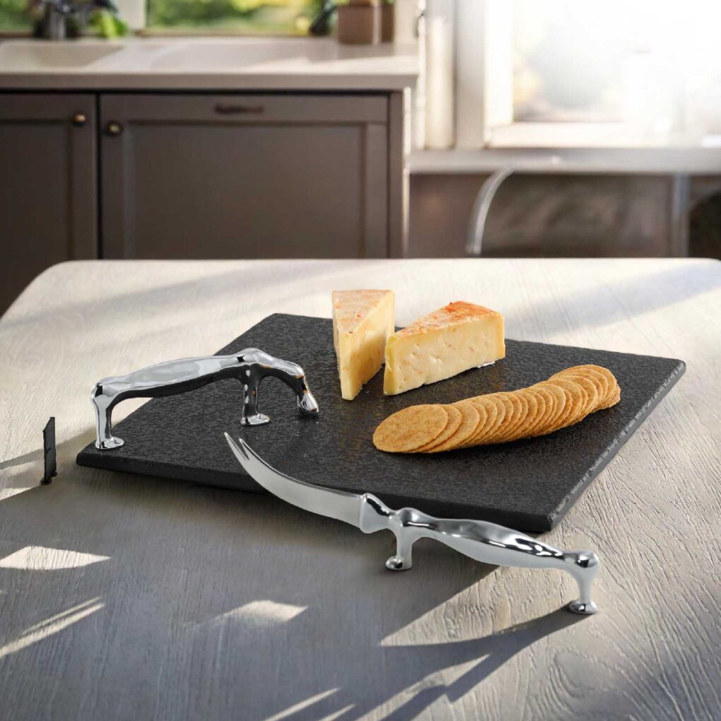 PRIMITIVE CHEESE BOARD – Sandblasted Granite Cheese Platter - Image 3