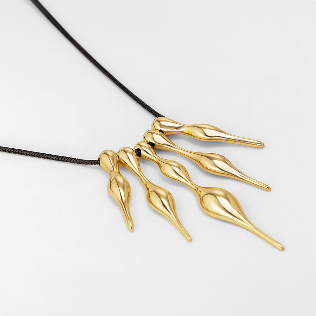 BUD NECKPIECE – Handcrafted Brass Pendant Necklace (Polished Brass)