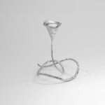EDEN CANDLE HOLDER - Elegant Brass Candle Stand For Decor (Chromed Brass)