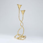 EDEN COUPLE CANDLE HOLDER - Tall Brass Candle Stand For Corners (Polished Brass)