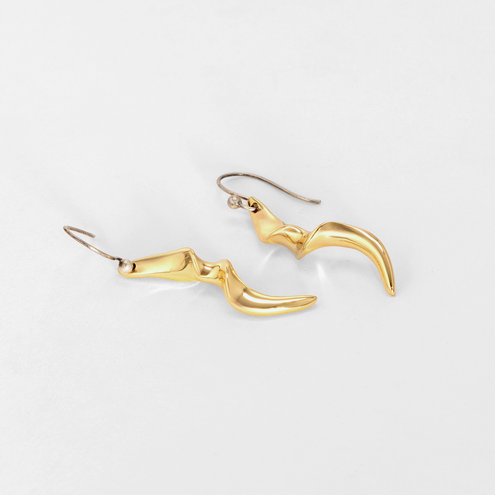 EDEN MOJO DANGLER Earrings – Artistic Brass Drop Earrings (Polished Brass)
