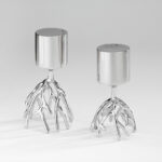 HARVEST SALT & PEPPER - Unique Salt & Pepper Shaker Set (Chromed Brass)