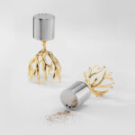 HARVEST SALT & PEPPER - Unique Salt & Pepper Shaker Set (Polished Brass)