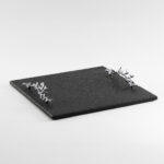 HARVEST CHEESE BOARD - Handcrafted Stone Serving Tray for Cheese (Chromed Brass)