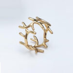 HARVEST NAPKIN RINGS - Nature-Inspired  Napkin Rings for Dining (Polished Brass)