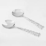 HARVEST SALAD SERVERS – Special Salad Serving Spoon Set of 2 (Chromed Brass)