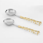 HARVEST SERVING SPOONS – Elegant Serving Spoons For Dining (Polished Brass)
