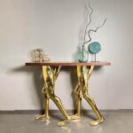 LEGGY CONSOLE - Sculptural Teak Wood Console Table For Interiors