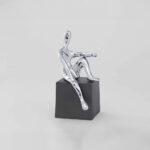 RELAXED PEDRO - Bold Brass Sculpture For Contemporary Spaces (Chromed Brass)