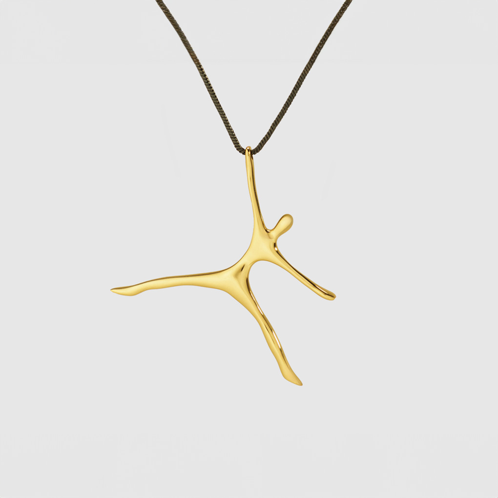 SAPIENS PENDANT – Sculptural Brass Pendant Necklace (Polished Brass)