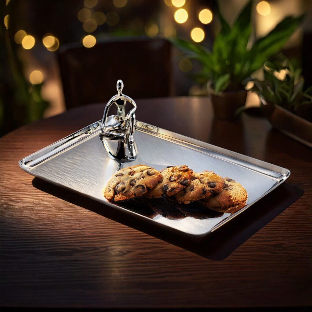 BAZAAR PLATTER – Brass Serving Platter/Tray - Image 3