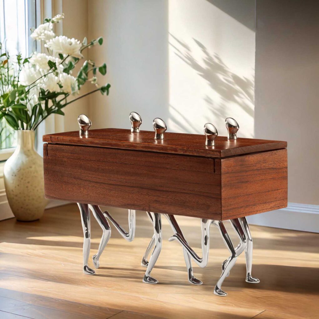 FIVE WALKERS - Teak Wood Box For Storage - Image 5