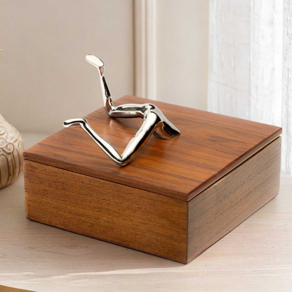 BOTTOMS UP BOX - Quirky Teak Wood Jewelry Box - Image 3
