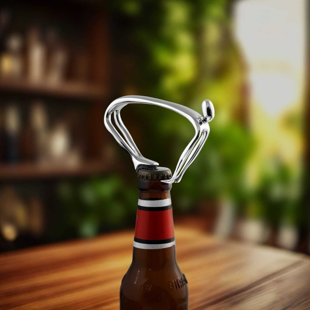 SAPIENS BOTTLE OPENER – Sculptural Brass Bar Accessory - Image 4