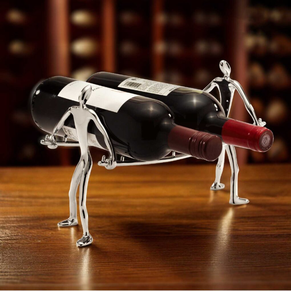 SAPIENS WINE STACK – Artistic Brass Wine Bottle Holder - Image 4