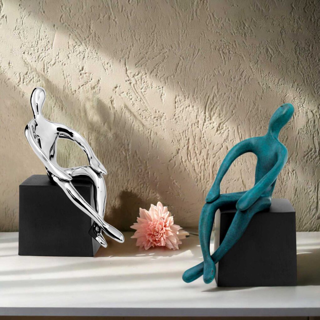 PERCH PEDRO- Bold Brass Sculpture For Contemporary Spaces (Verdigris) - Image 4